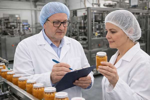 Audit ciblé agroalimentaire en atelier baby food avec contrôle des produits et vérification des pratiques en ligne de conditionnement