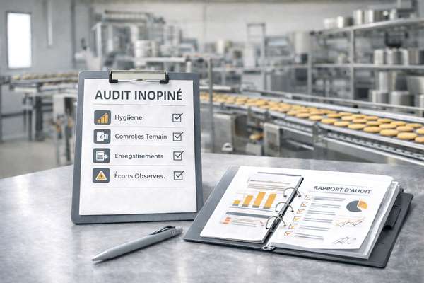 audit inopiné agroalimentaire en atelier de biscuiterie avec contrôle des pratiques terrain et rapport d’audit