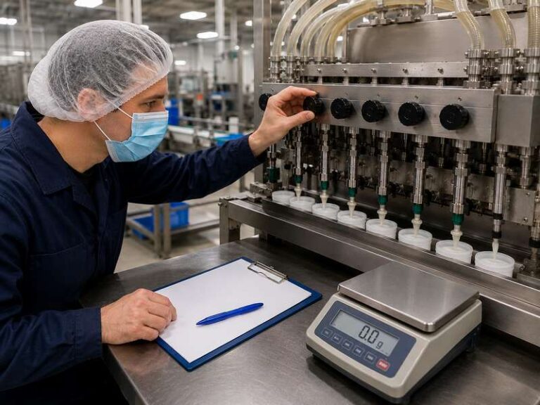Réglage d’une doseuse multi-têtes à partir des résultats du contrôle afin de réduire la variabilité du dosage.