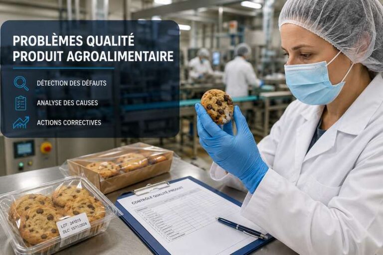 Problème qualité produit agroalimentaire observé lors d’un contrôle qualité en atelier de production